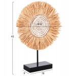 ΕΠΙΤΡΑΠΕΖΙΟ ΔΙΑΚΟΣΜΗΤΙΚΟ HM4224 ΙΝΕΣ RAFFIA ΣΕ ΦΥΣΙΚΟ-ΜΑΥΡΗ ΞΥΛΙΝΗ ΒΑΣΗ 18x9x43Υεκ.