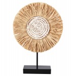 ΕΠΙΤΡΑΠΕΖΙΟ ΔΙΑΚΟΣΜΗΤΙΚΟ HM4224 ΙΝΕΣ RAFFIA ΣΕ ΦΥΣΙΚΟ-ΜΑΥΡΗ ΞΥΛΙΝΗ ΒΑΣΗ 18x9x43Υεκ.