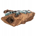 ΕΠΙΤΡΑΠΕΖΙΟ ΔΙΑΚΟΣΜΗΤΙΚΟ ΓΙΑ ΚΕΡΙΑ 3 ΘΕΣΕΩΝ HM4282 ΜΑΣΙΦ ΞΥΛΟ ΤΕΑΚ & ΓΥΑΛΙ-ΦΥΣΙΚΟ