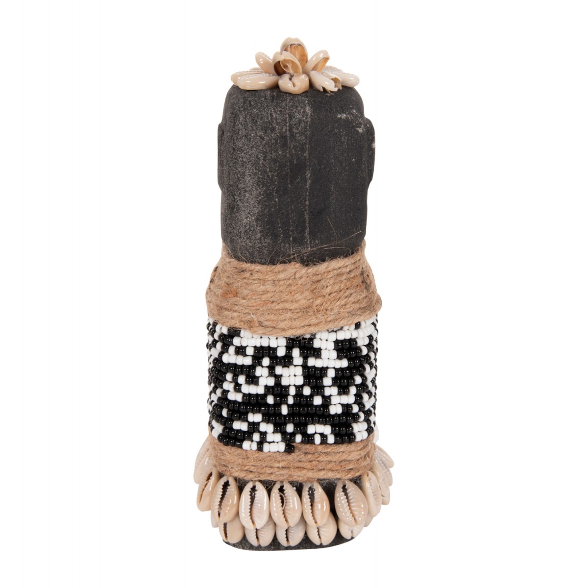 ΕΠΙΤΡΑΠΕΖΙΟ ΑΓΑΛΜΑΤΙΔΙΟ SUMBA HM4311 ΜΑΥΡΟ PARAS STONE-ΧΑΝΤΡΕΣ-SEAGRASS ΣΧΟΙΝΙ 7x7x17Yεκ.