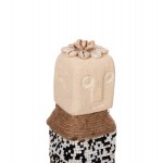 ΕΠΙΤΡΑΠΕΖΙΟ ΑΓΑΛΜΑΤΙΔΙΟ SUMBA HM4309 ΛΕΥΚΟ PARAS STONE-ΧΑΝΤΡΕΣ-SEAGRASS ΣΧΟΙΝΙ 7x7x17Υεκ.