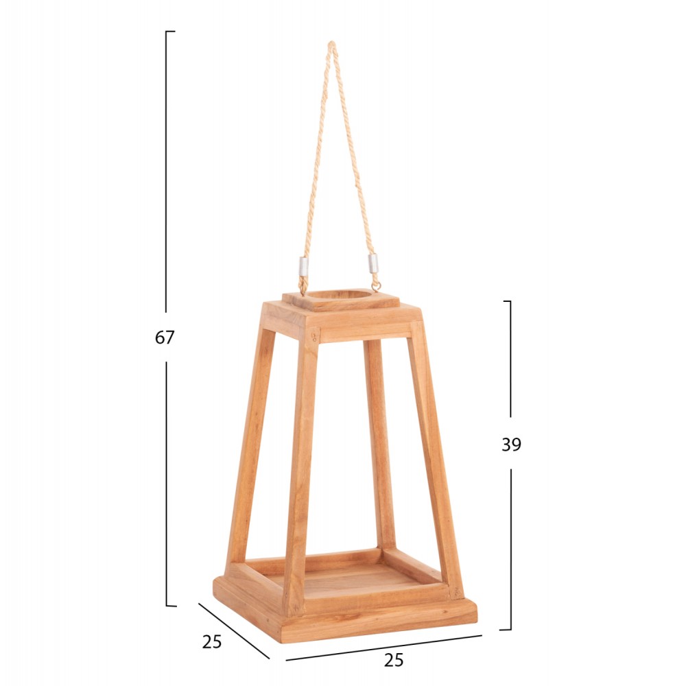 ΕΠΙΤΡΑΠΕΖΙΟ ΔΙΑΚΟΣΜΗΤΙΚΟ ΦΑΝΑΡΙ ΓΙΑ ΚΕΡΙ RAMI HM4584 ΞΥΛΟ TEAK ΦΥΣΙΚΟ 25x25x39-67Υεκ.