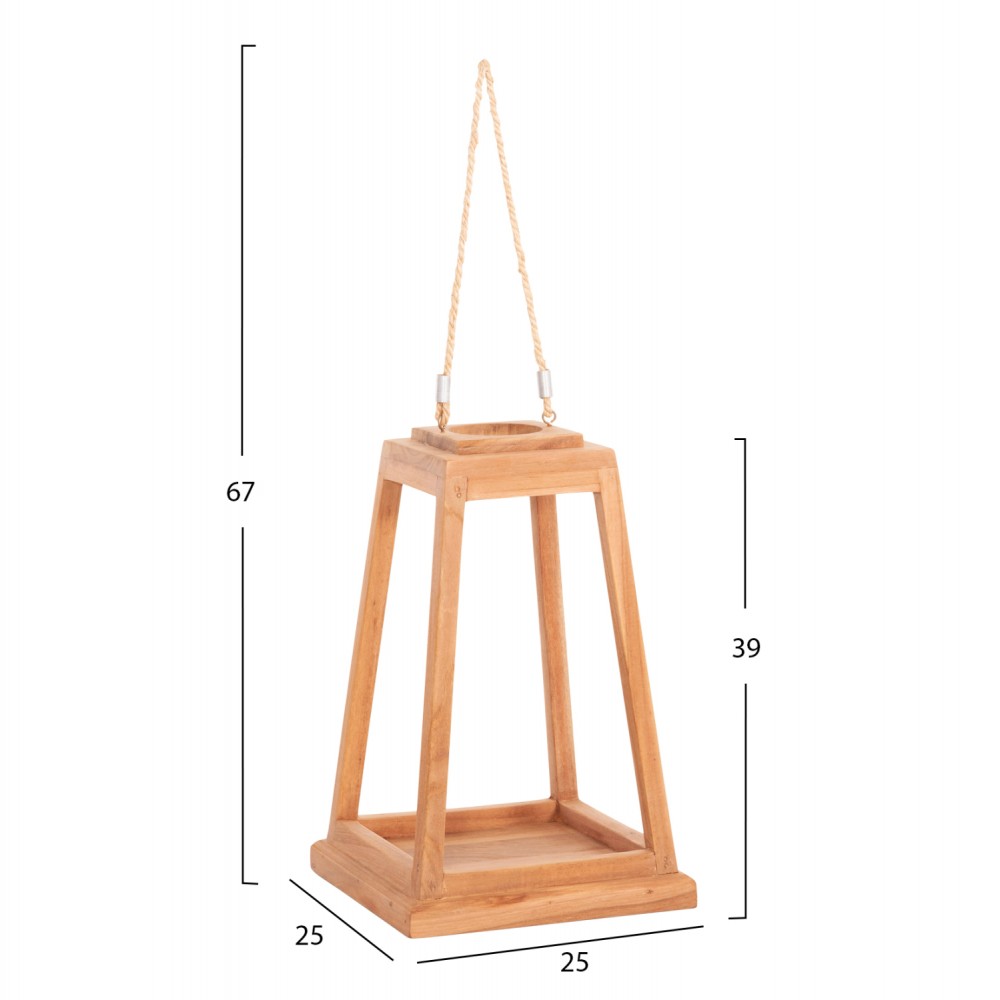 ΕΠΙΤΡΑΠΕΖΙΟ ΔΙΑΚΟΣΜΗΤΙΚΟ ΦΑΝΑΡΙ ΓΙΑ ΚΕΡΙ RAMI HM4584 ΞΥΛΟ TEAK ΦΥΣΙΚΟ 25x25x39-67Υεκ.