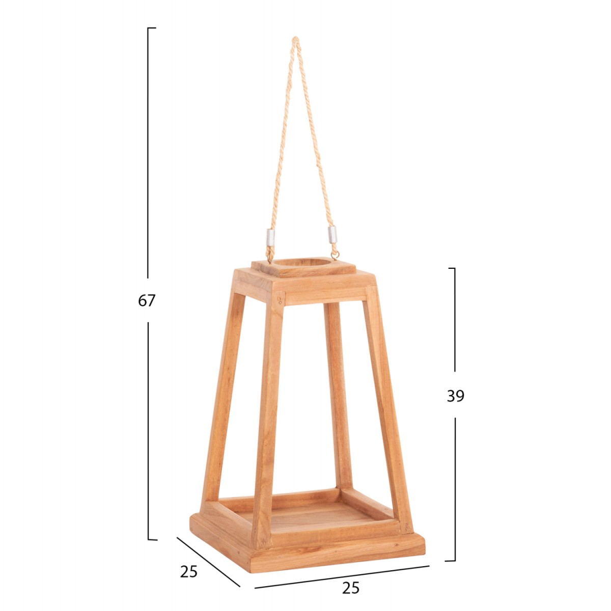 ΕΠΙΤΡΑΠΕΖΙΟ ΔΙΑΚΟΣΜΗΤΙΚΟ ΦΑΝΑΡΙ ΓΙΑ ΚΕΡΙ RAMI HM4584 ΞΥΛΟ TEAK ΦΥΣΙΚΟ 25x25x39-67Υεκ.