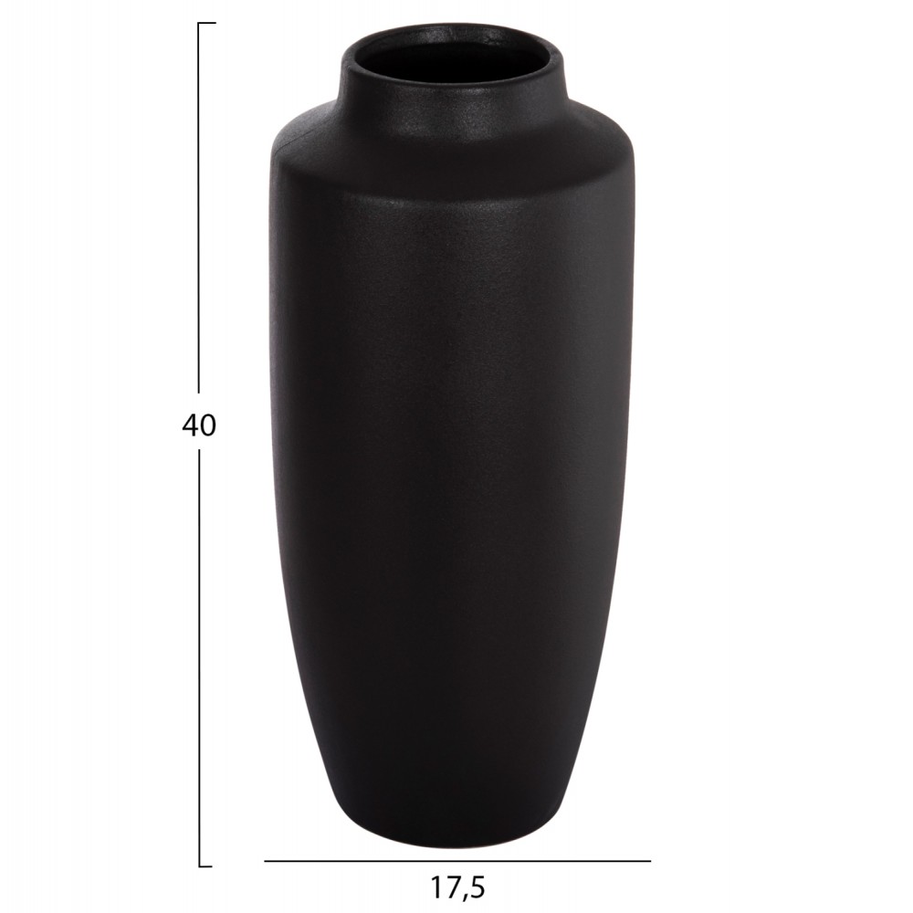 ΕΠΙΤΡΑΠΕΖΙΟ ΚΕΡΑΜΙΚΟ ΔΙΑΚΟΣΜΗΤΙΚΟ ΒΑΖΟ GALAD HM4587.02 ΜΑΥΡΟ ΜΑΤ Φ17,5x40Υ εκ.