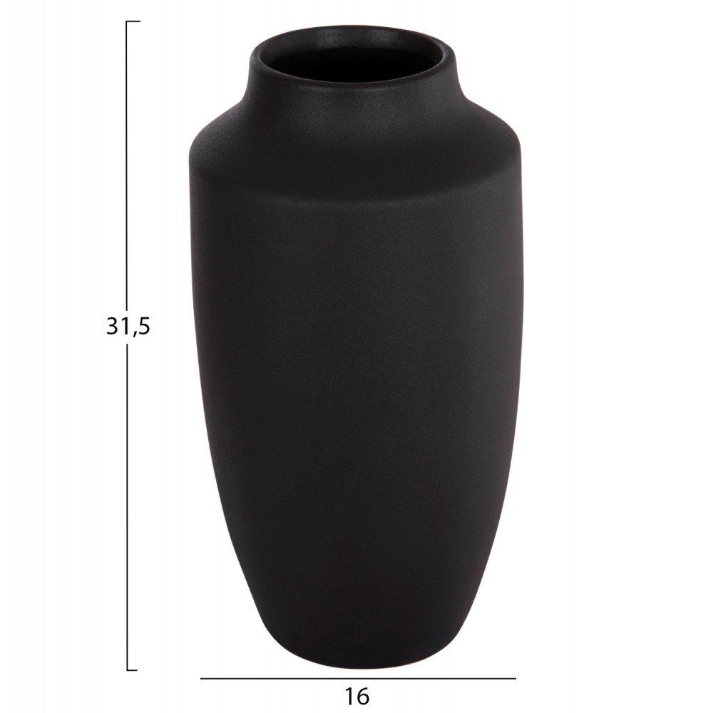 ΕΠΙΤΡΑΠΕΖΙΟ ΚΕΡΑΜΙΚΟ ΔΙΑΚΟΣΜΗΤΙΚΟ ΒΑΖΟ GALAD HM4588.02 ΜΑΥΡΟ ΜΑΤ Φ16x32Υεκ