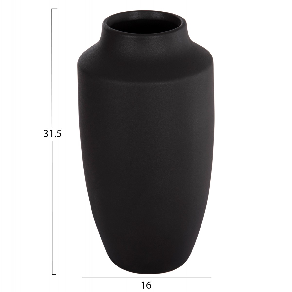 ΕΠΙΤΡΑΠΕΖΙΟ ΚΕΡΑΜΙΚΟ ΔΙΑΚΟΣΜΗΤΙΚΟ ΒΑΖΟ GALAD HM4588.02 ΜΑΥΡΟ ΜΑΤ Φ16x32Υεκ