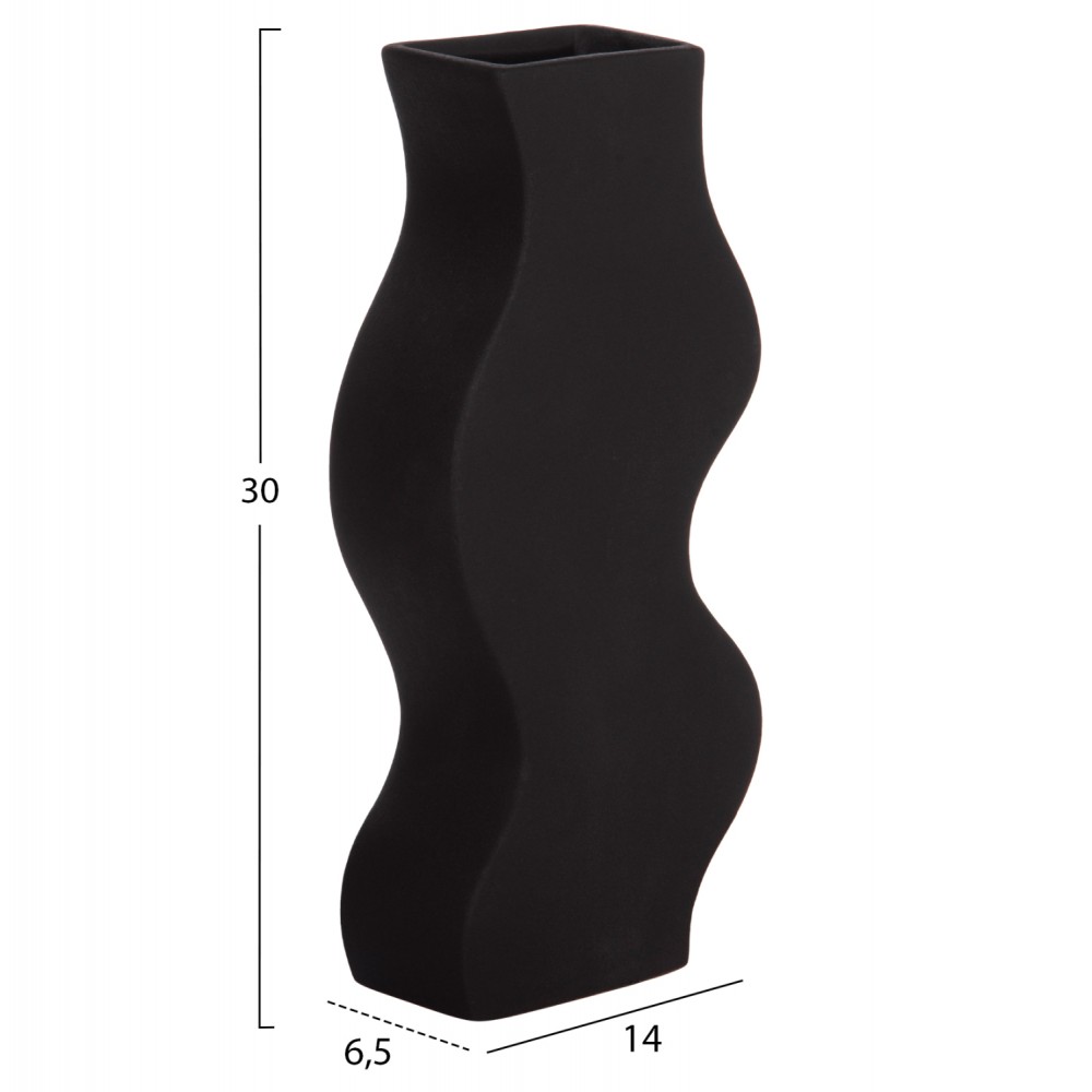 ΕΠΙΤΡΑΠΕΖΙΟ ΚΕΡΑΜΙΚΟ ΔΙΑΚΟΣΜΗΤΙΚΟ ΣΕΙΡΑ SEBOR HM4589.02 ΜΑΥΡΟ ΜΑΤ 14x6.5x30Υεκ