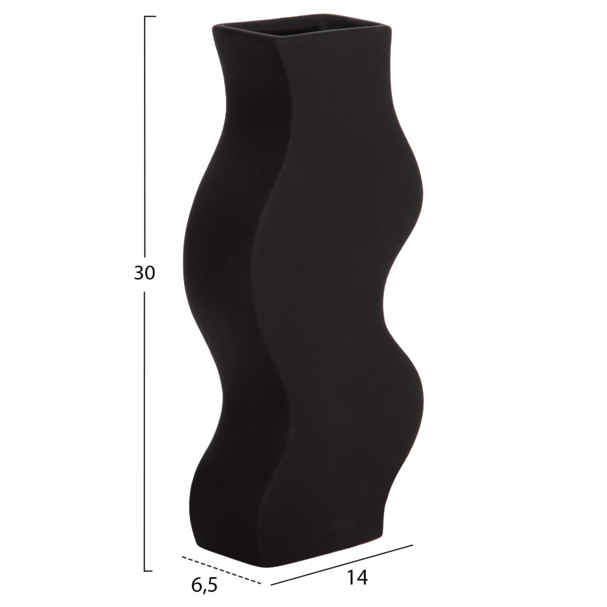 ΕΠΙΤΡΑΠΕΖΙΟ ΚΕΡΑΜΙΚΟ ΔΙΑΚΟΣΜΗΤΙΚΟ ΣΕΙΡΑ SEBOR HM4589.02 ΜΑΥΡΟ ΜΑΤ 14x6.5x30Υεκ