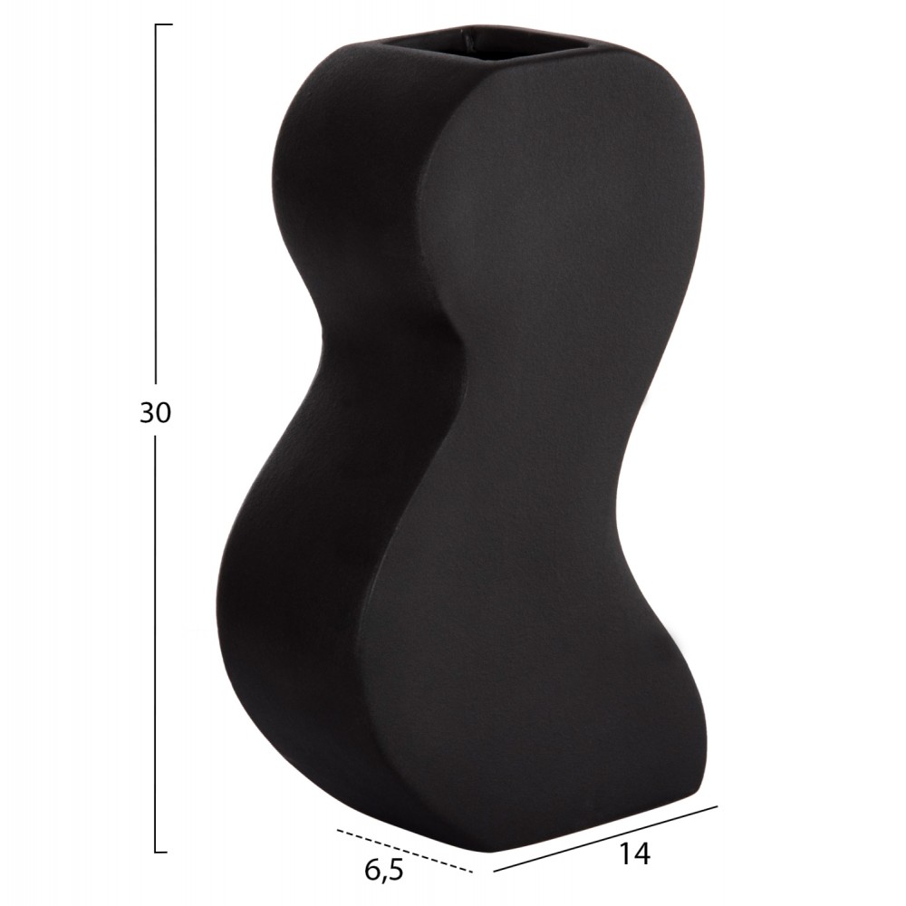 ΕΠΙΤΡΑΠΕΖΙΟ ΚΕΡΑΜΙΚΟ ΔΙΑΚΟΣΜΗΤΙΚΟ ΣΕΙΡΑ SEBOR HM4590.02 MATTE BLACK 13x6x22Υεκ