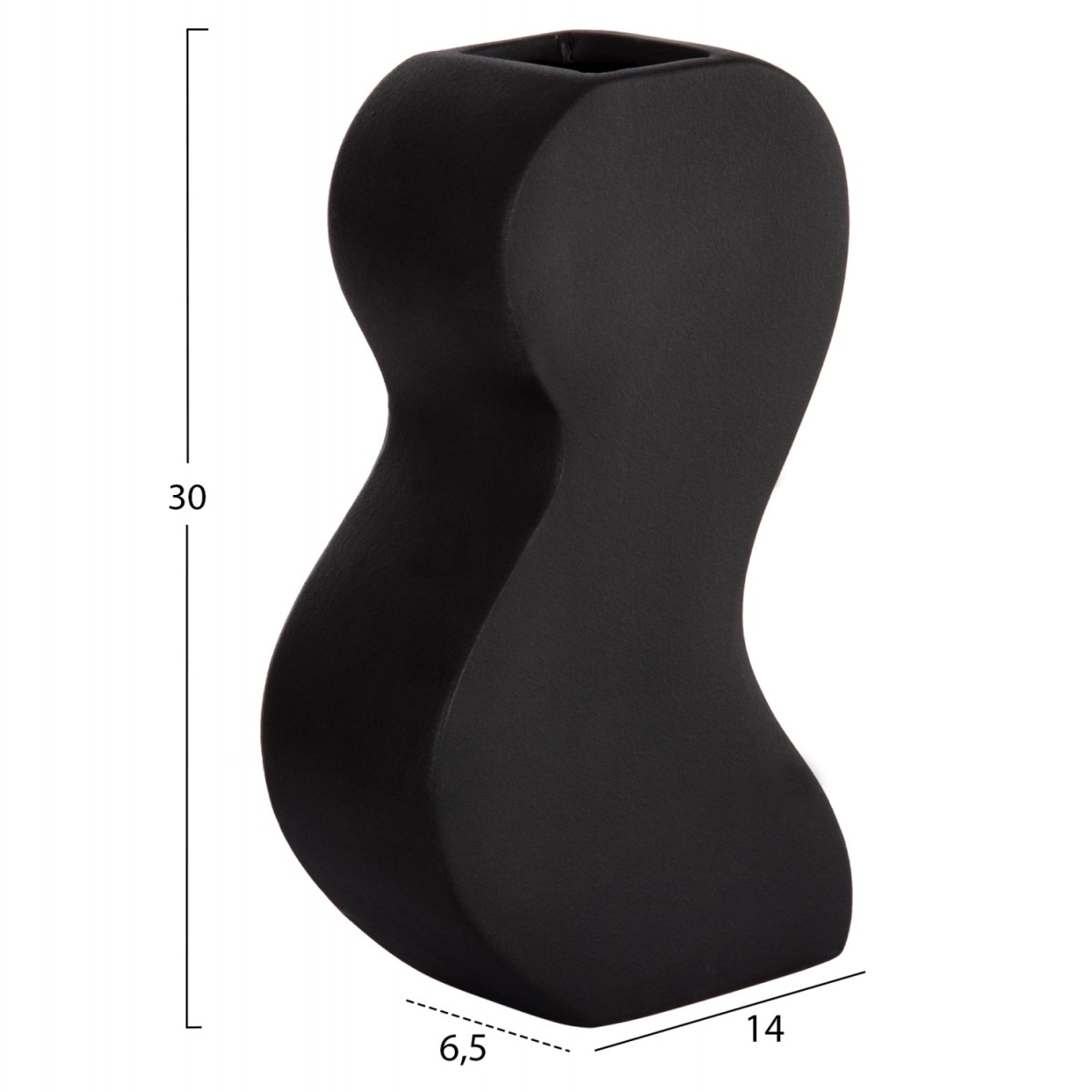 ΕΠΙΤΡΑΠΕΖΙΟ ΚΕΡΑΜΙΚΟ ΔΙΑΚΟΣΜΗΤΙΚΟ ΣΕΙΡΑ SEBOR HM4590.02 MATTE BLACK 13x6x22Υεκ