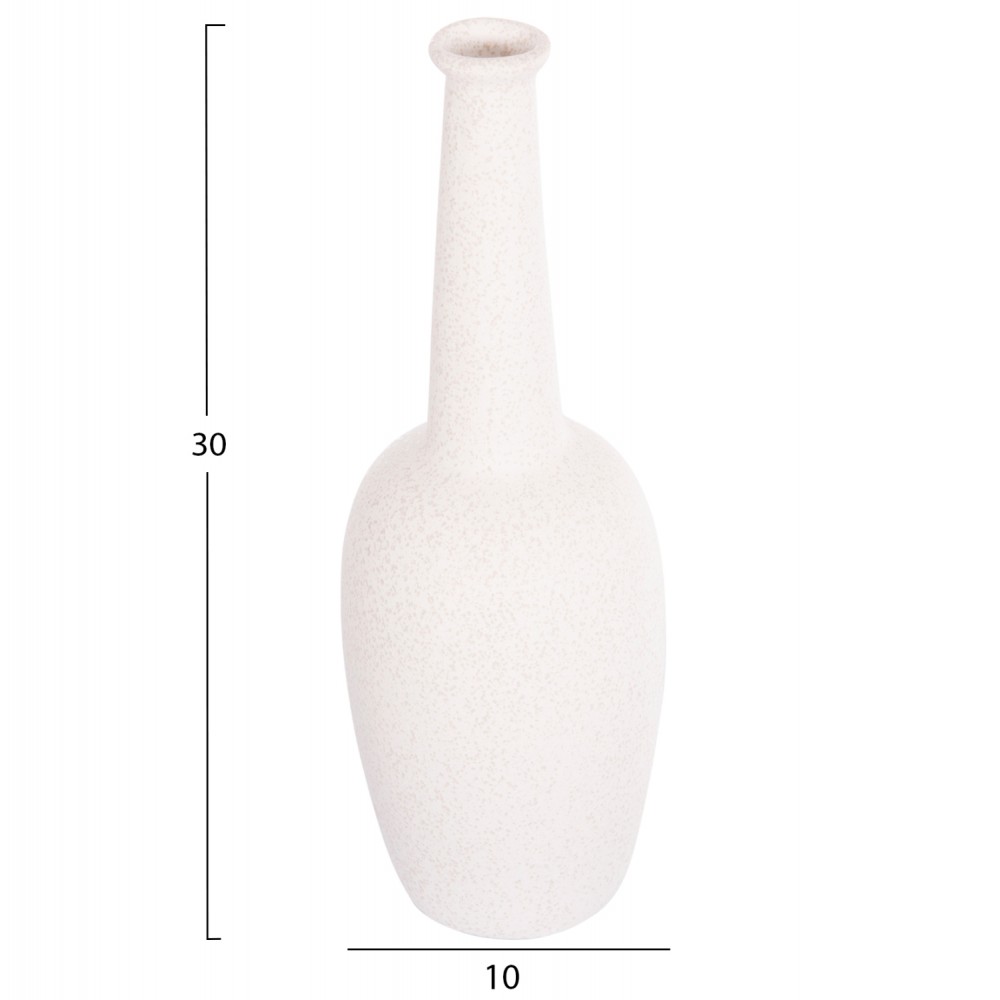 ΕΠΙΤΡΑΠΕΖΙΟ ΚΕΡΑΜΙΚΟ ΔΙΑΚΟΣΜΗΤΙΚΟ ELENDIL HM4592.01 ΥΠΟΛΕΥΚΟ ΚΡΥΣΤΑΛΛΙΚΟ Φ10x30Υ εκ