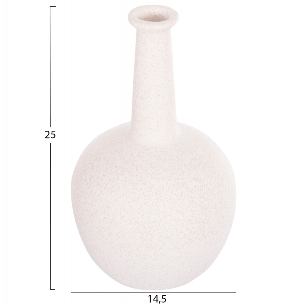 ΕΠΙΤΡΑΠΕΖΙΟ ΚΕΡΑΜΙΚΟ ΔΙΑΚΟΣΜΗΤΙΚΟ ELENDIL HM4593.01 ΥΠΟΛΕΥΚΟ ΚΡΥΣΤΑΛΛΙΚΟ Φ15x25Υεκ