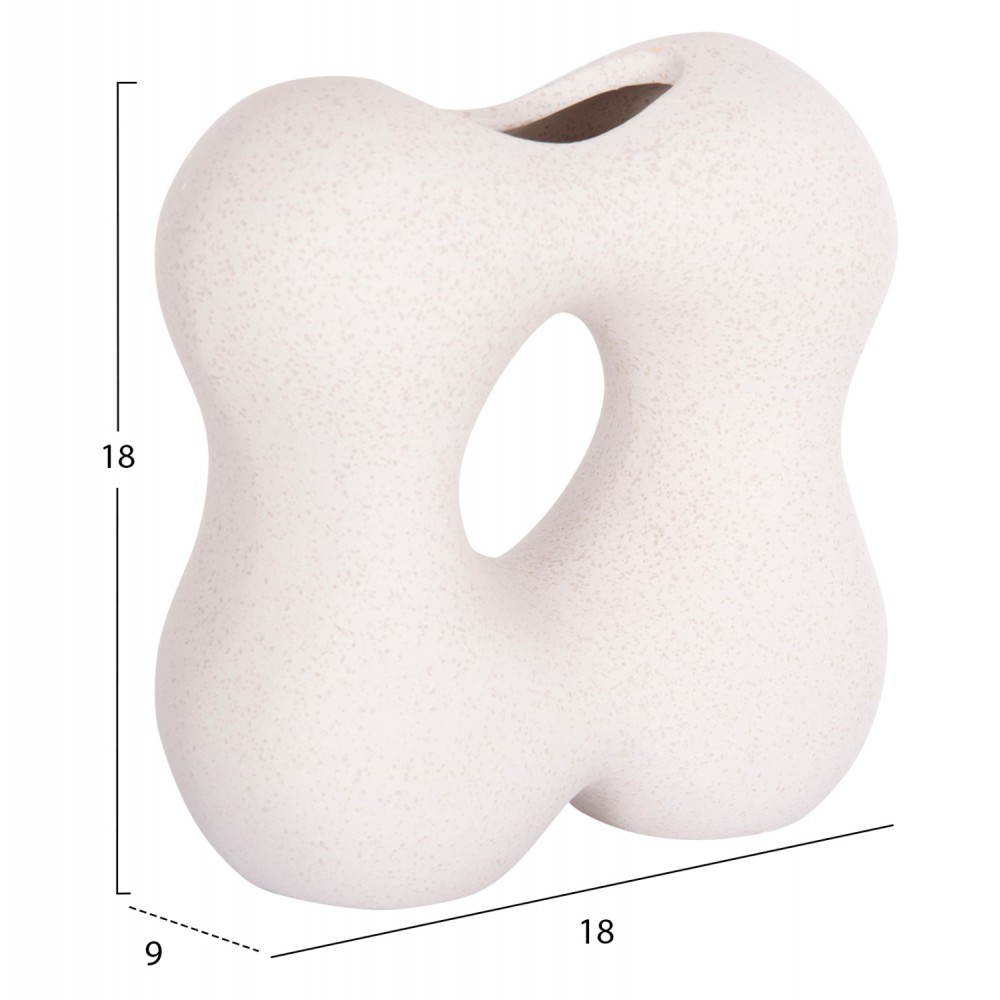 ΕΠΙΤΡΑΠΕΖΙΟ ΚΕΡΑΜΙΚΟ ΔΙΑΚΟΣΜΗΤΙΚΟ SEBOR HM4594.01 ΥΠΟΛΕΥΚΟ ΚΡΥΣΤΑΛΛΙΚΟ 18x9x18Υεκ