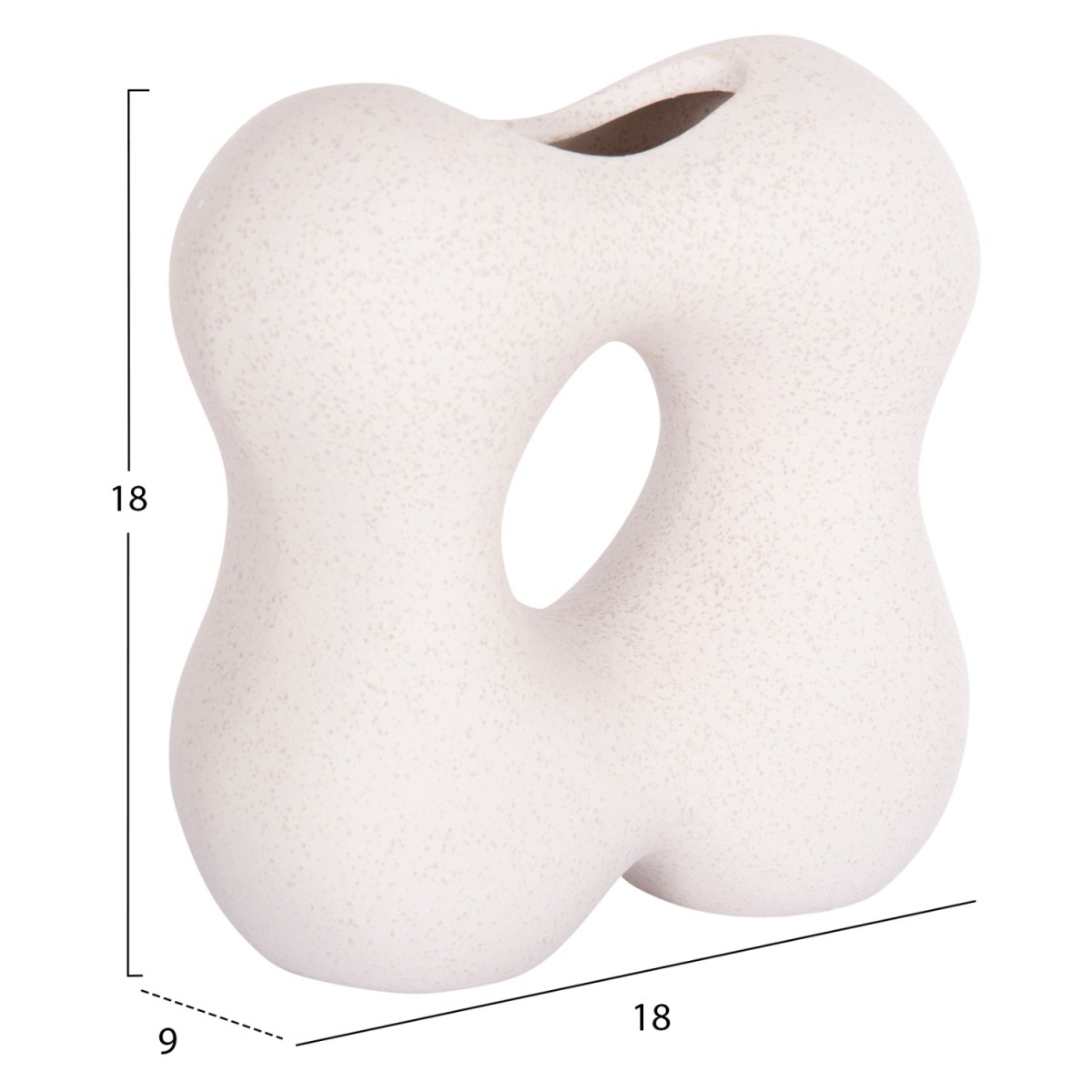 ΕΠΙΤΡΑΠΕΖΙΟ ΚΕΡΑΜΙΚΟ ΔΙΑΚΟΣΜΗΤΙΚΟ SEBOR HM4594.01 ΥΠΟΛΕΥΚΟ ΚΡΥΣΤΑΛΛΙΚΟ 18x9x18Υεκ