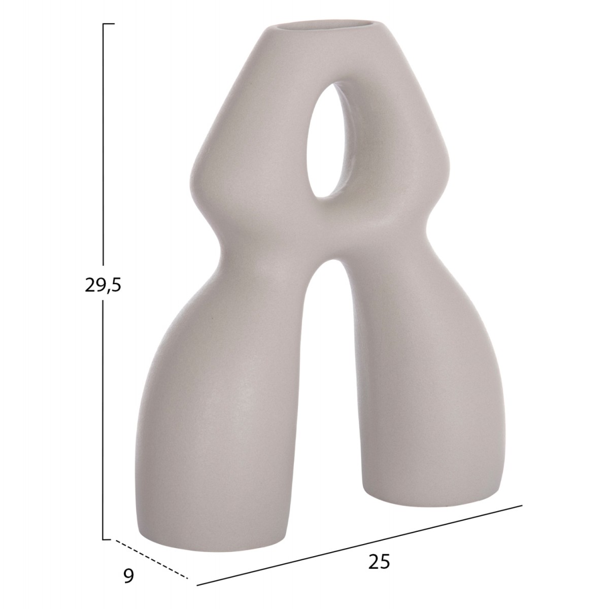 ΕΠΙΤΡΑΠΕΖΙΟ ΚΕΡΑΜΙΚΟ ΔΙΑΚΟΣΜΗΤΙΚΟ ISIL HM4598.03 ΓΚΡΙ ΜΑΤ 25x9x29,5Υεκ