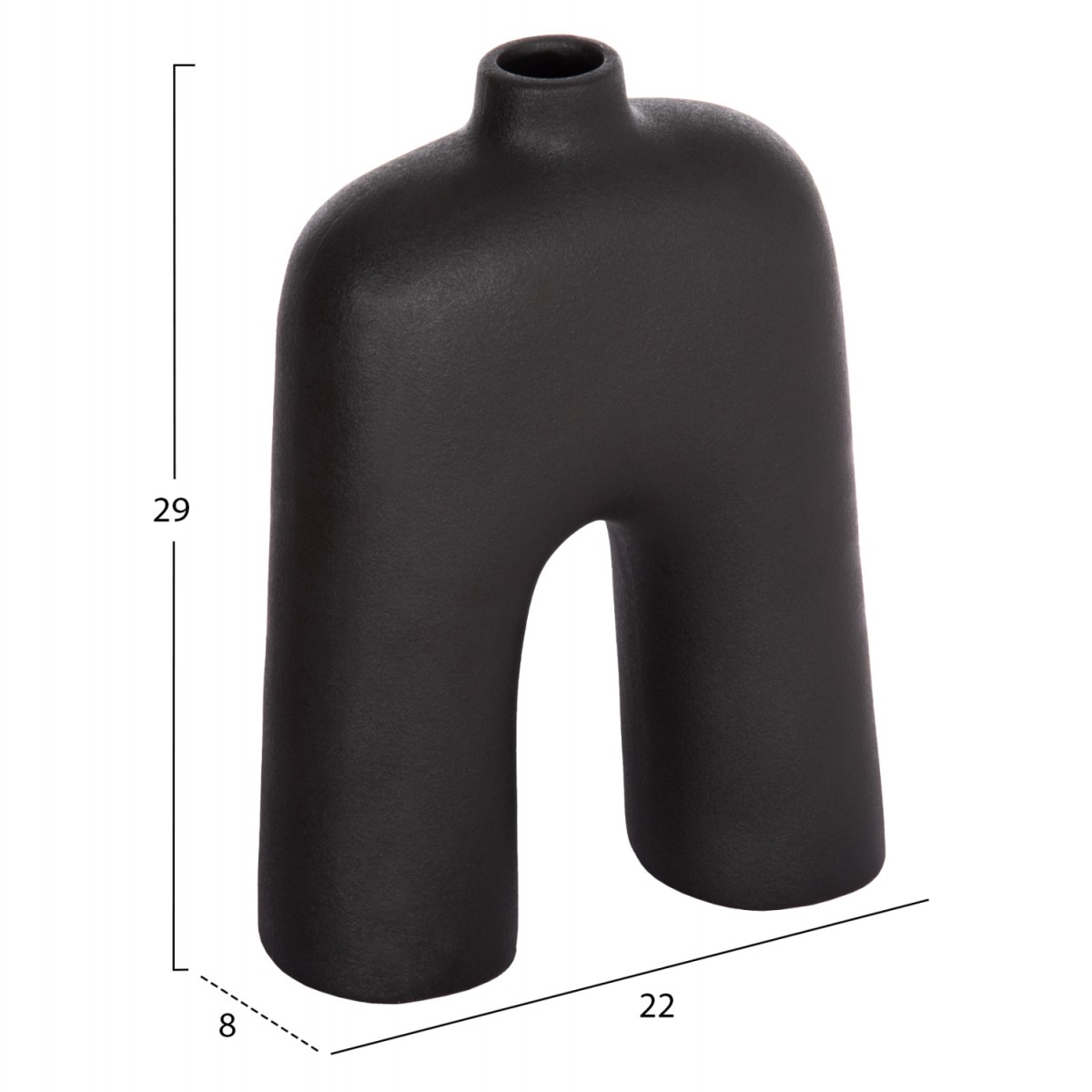 ΕΠΙΤΡΑΠΕΖΙΟ ΚΕΡΑΜΙΚΟ ΔΙΑΚΟΣΜΗΤΙΚΟ ΣΕΙΡΑ ISIL HM4599.02 ΜΑΥΡΟ ΜΑΤ 22x8x29Υεκ