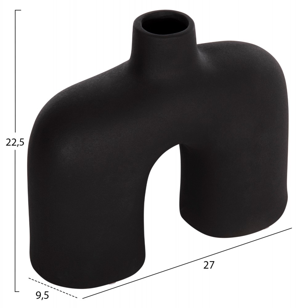 ΕΠΙΤΡΑΠΕΖΙΟ ΚΕΡΑΜΙΚΟ ΔΙΑΚΟΣΜΗΤΙΚΟ ISIL HM4600.02 ΜΑΥΡΟ ΜΑΤ 27x9,5x22,5Y εκ.