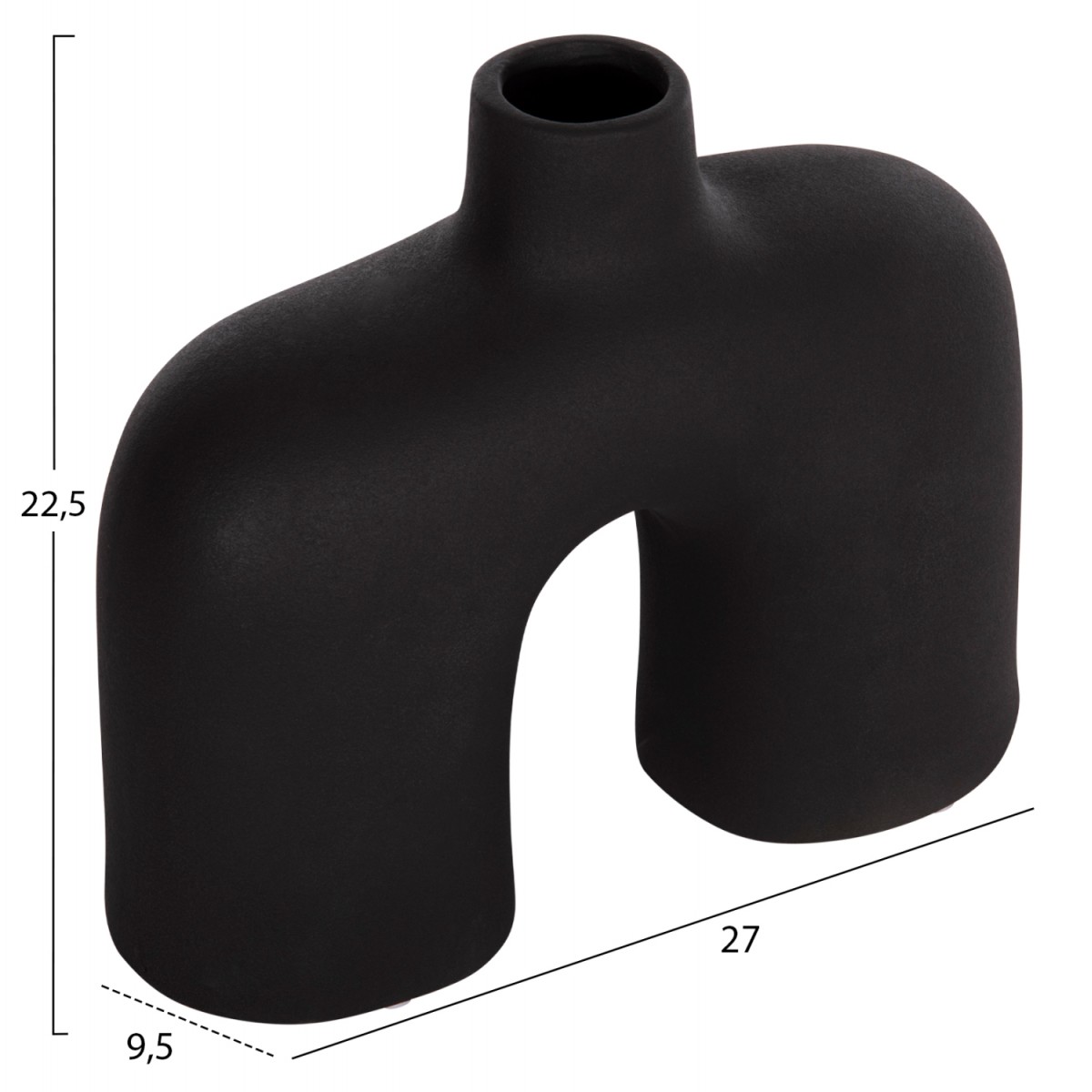 ΕΠΙΤΡΑΠΕΖΙΟ ΚΕΡΑΜΙΚΟ ΔΙΑΚΟΣΜΗΤΙΚΟ ISIL HM4600.02 ΜΑΥΡΟ ΜΑΤ 27x9,5x22,5Y εκ.