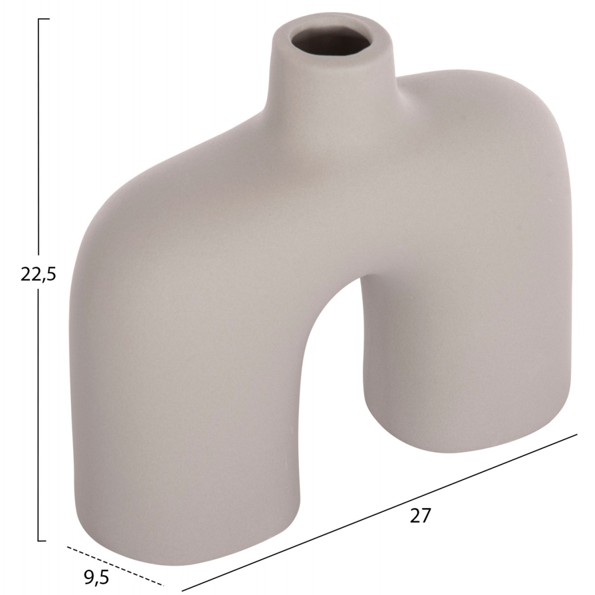 ΕΠΙΤΡΑΠΕΖΙΟ ΚΕΡΑΜΙΚΟ ΔΙΑΚΟΣΜΗΤΙΚΟ ISIL HM4600.03 ΓΚΡΙ ΜΑΤ  27x9,5x22,5Υ εκ.