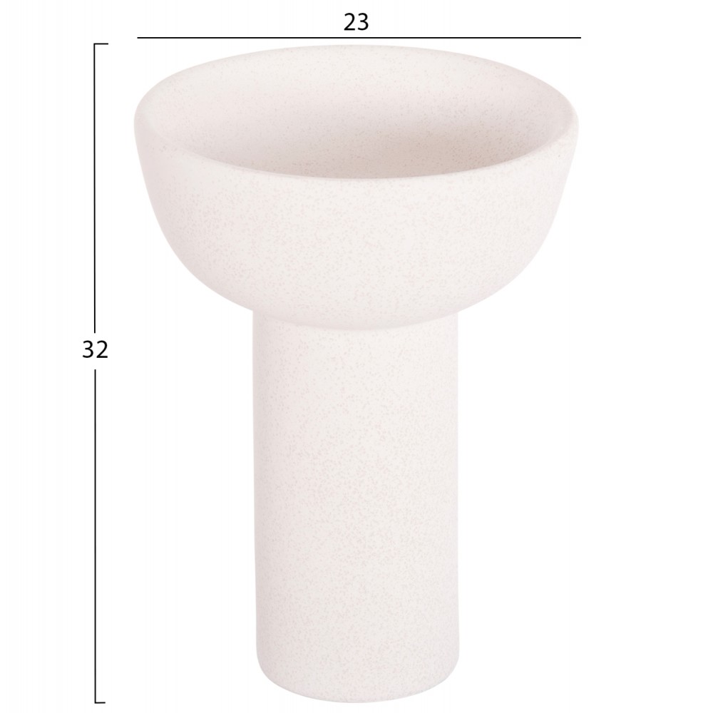 ΕΠΙΤΡΑΠΕΖΙΟ ΚΕΡΑΜΙΚΟ ΔΙΑΚΟΣΜΗΤΙΚΟ ELENDIL HM4602.01 ΥΠΟΛΕΥΚΟ ΚΡΥΣΤΑΛΛΙΚΟ Φ23x32Υ εκ.