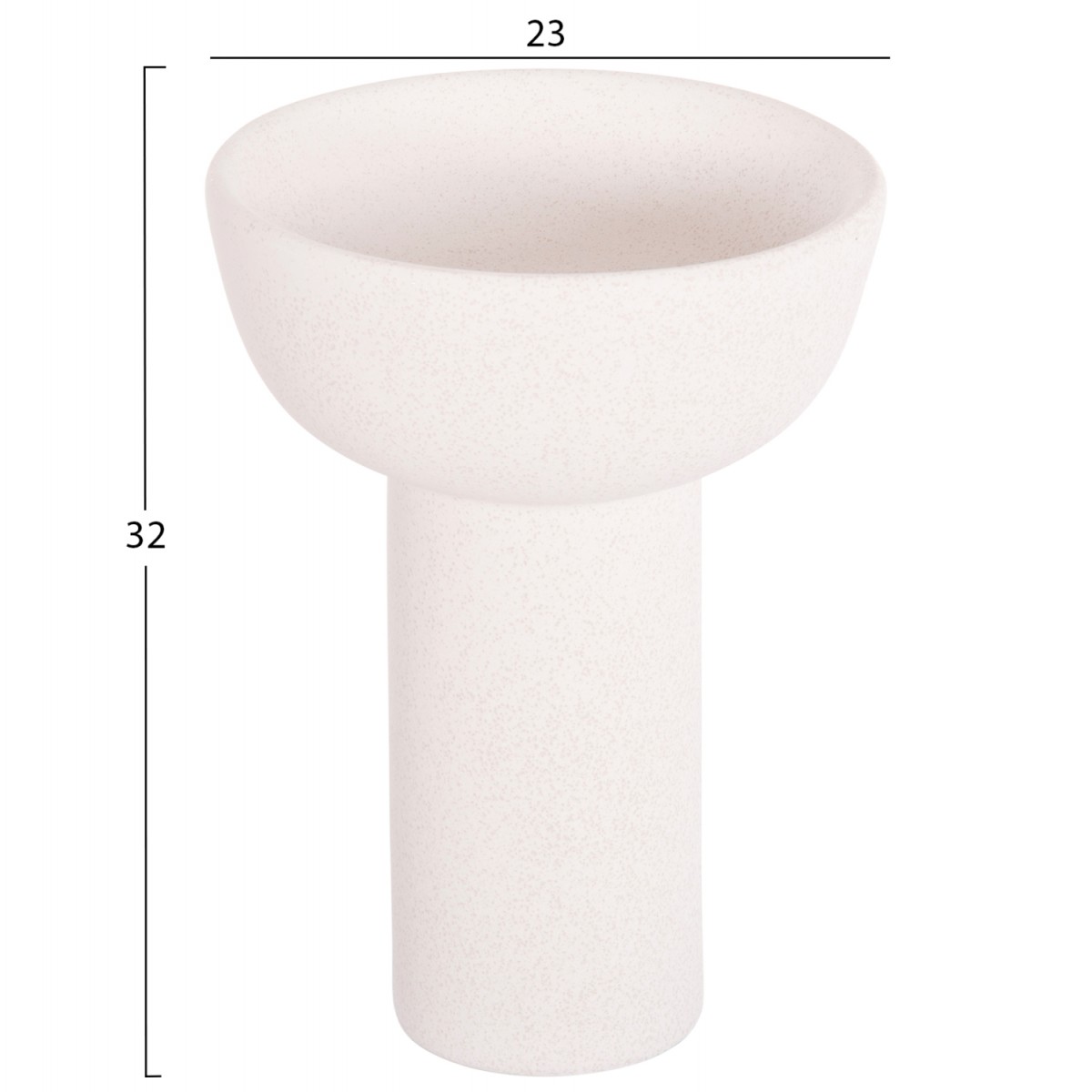 ΕΠΙΤΡΑΠΕΖΙΟ ΚΕΡΑΜΙΚΟ ΔΙΑΚΟΣΜΗΤΙΚΟ ELENDIL HM4602.01 ΥΠΟΛΕΥΚΟ ΚΡΥΣΤΑΛΛΙΚΟ Φ23x32Υ εκ.