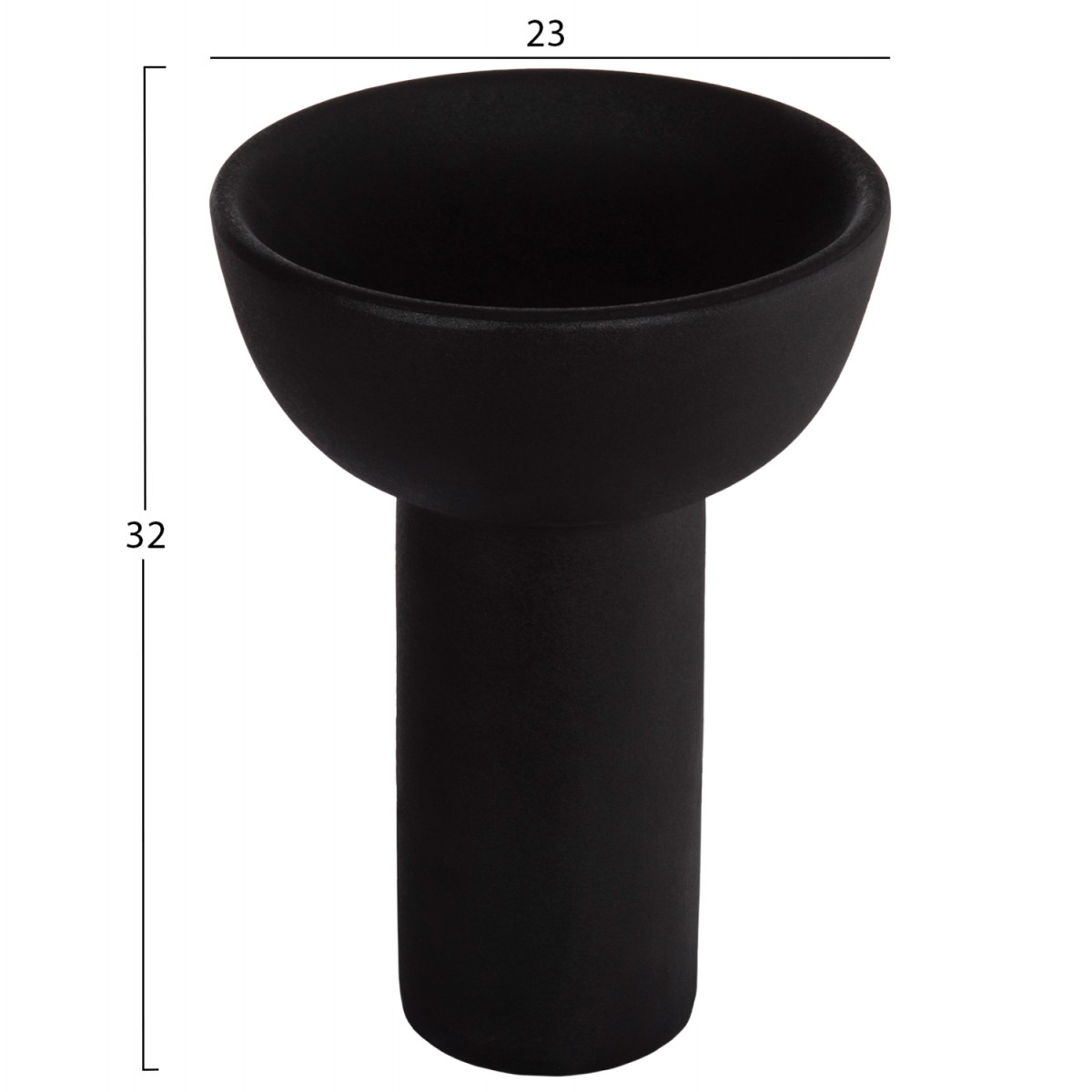 ΕΠΙΤΡΑΠΕΖΙΟ ΚΕΡΑΜΙΚΟ ΔΙΑΚΟΣΜΗΤΙΚΟ ELENDIL HM4602.02 ΜΑΥΡΟ ΜΑΤ Φ23x32Υ εκ