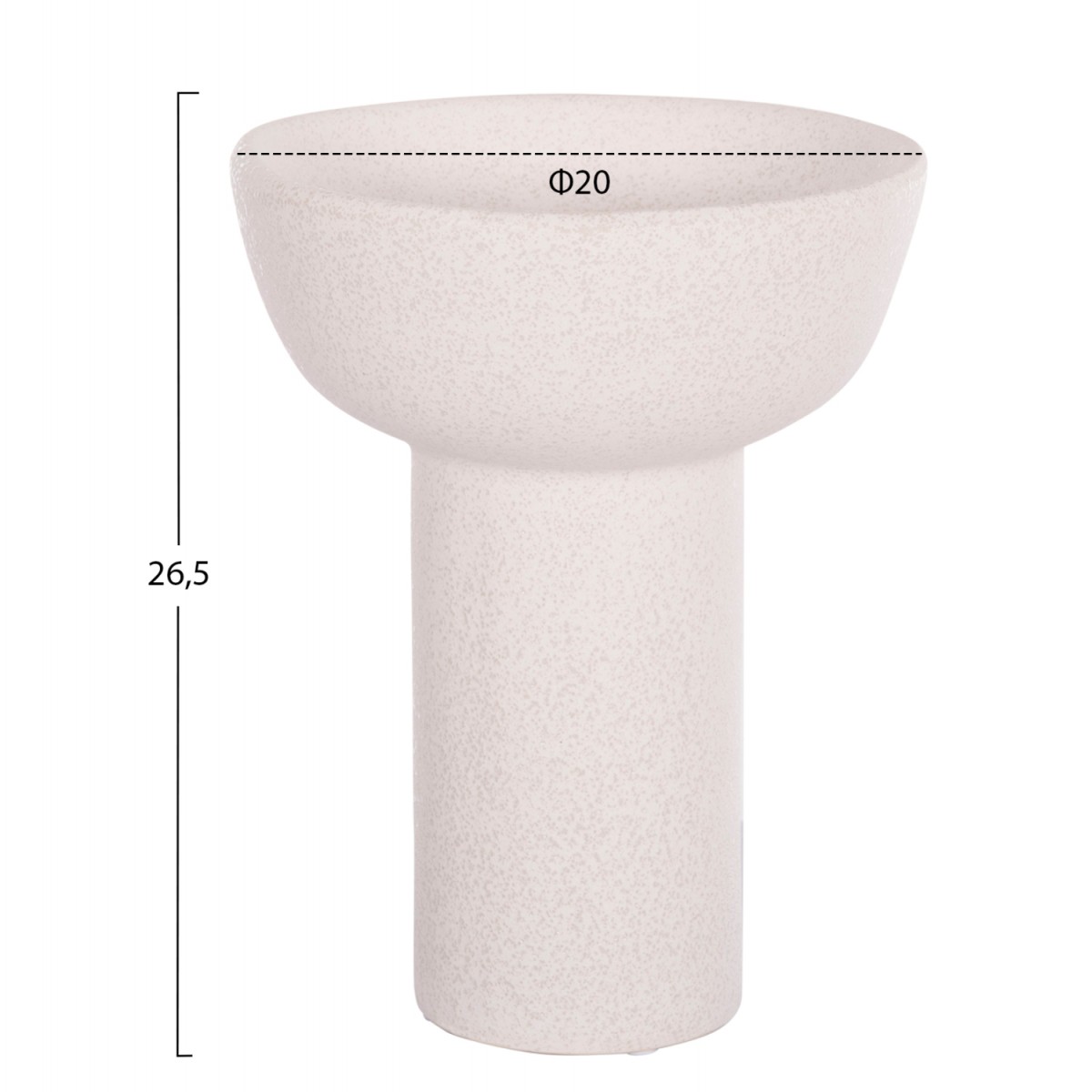 ΕΠΙΤΡΑΠΕΖΙΟ ΚΕΡΑΜΙΚΟ ΔΙΑΚΟΣΜΗΤΙΚΟ ELENDIL HM4603.01 ΥΠΟΛΕΥΚΟ ΚΡΥΣΤΑΛΛΙΚΟ Φ20x26,5Υεκ