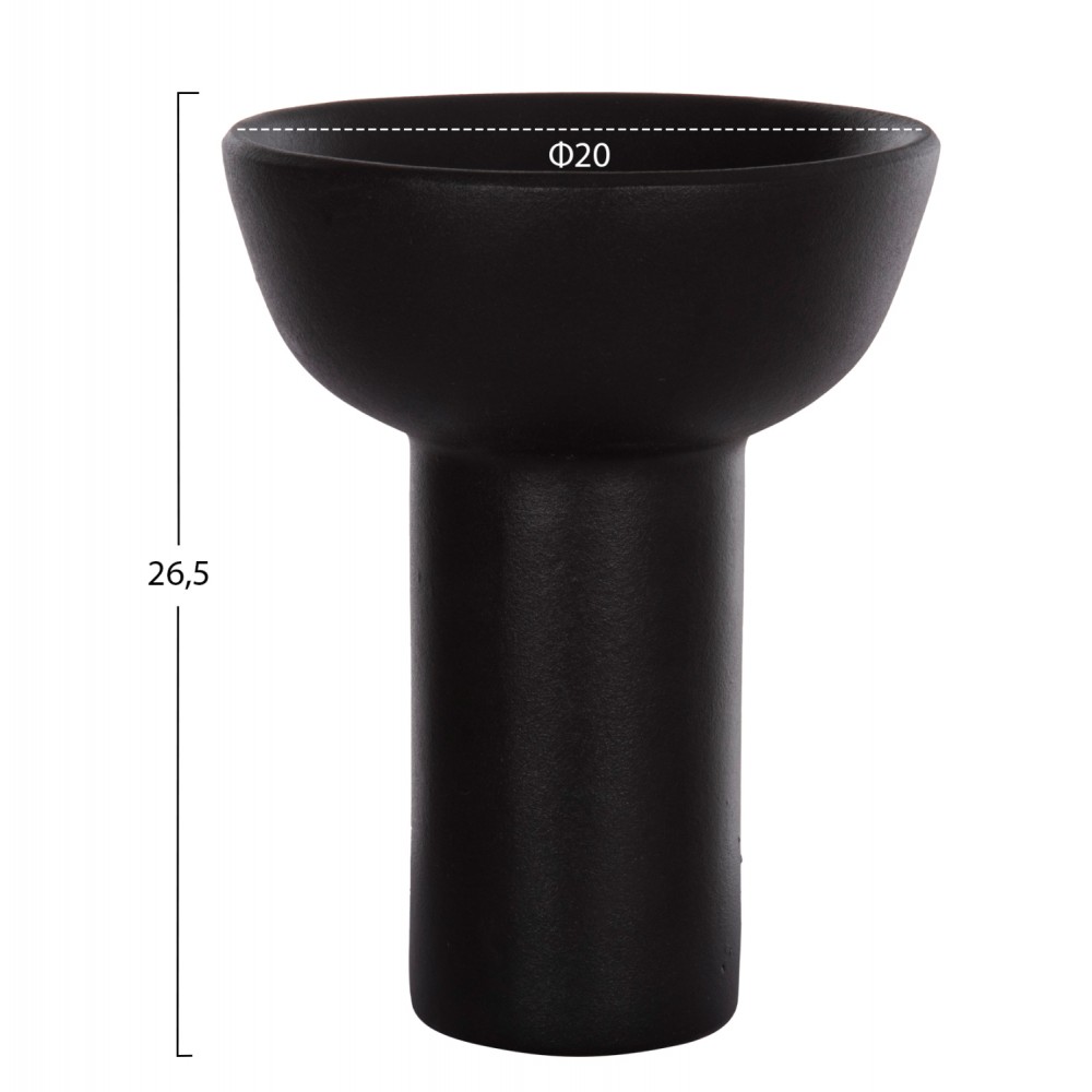 ΕΠΙΤΡΑΠΕΖΙΟ ΚΕΡΑΜΙΚΟ ΔΙΑΚΟΣΜΗΤΙΚΟ ELENDIL HM4603.02 ΜΑΥΡΟ ΜΑΤ Φ20x26.5Υεκ