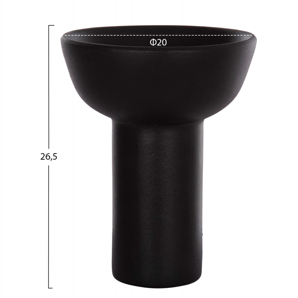 ΕΠΙΤΡΑΠΕΖΙΟ ΚΕΡΑΜΙΚΟ ΔΙΑΚΟΣΜΗΤΙΚΟ ELENDIL HM4603.02 ΜΑΥΡΟ ΜΑΤ Φ20x26.5Υεκ