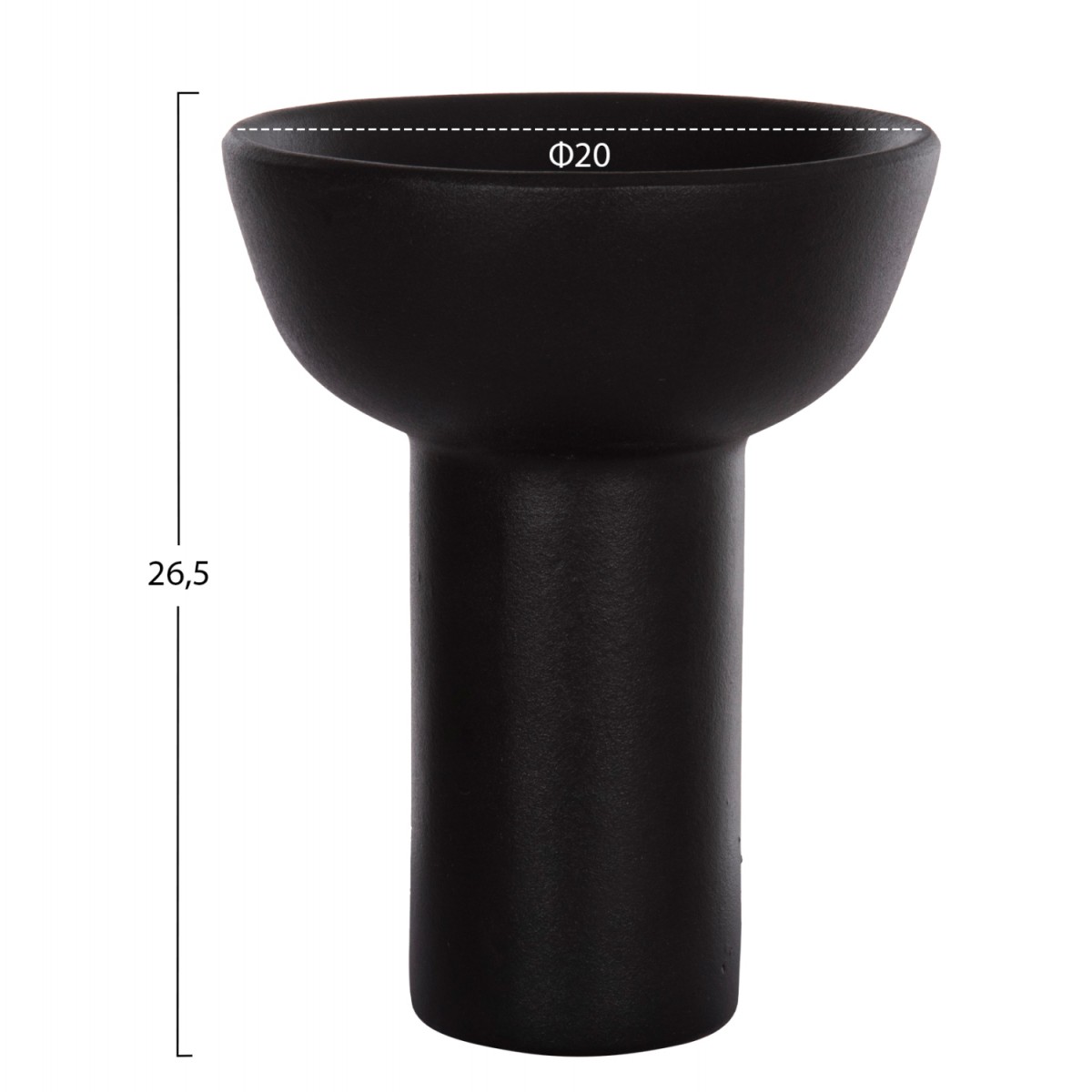 ΕΠΙΤΡΑΠΕΖΙΟ ΚΕΡΑΜΙΚΟ ΔΙΑΚΟΣΜΗΤΙΚΟ ELENDIL HM4603.02 ΜΑΥΡΟ ΜΑΤ Φ20x26.5Υεκ