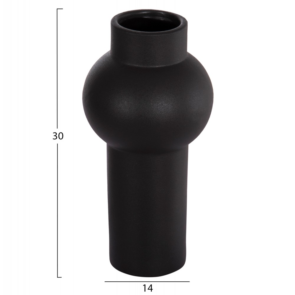 ΕΠΙΤΡΑΠΕΖΙΟ ΚΕΡΑΜΙΚΟ ΔΙΑΚΟΣΜΗΤΙΚΟ SCEPTER HM4605.02 ΜΑΥΡΟ ΜΑΤ Φ15x30Υ εκ.