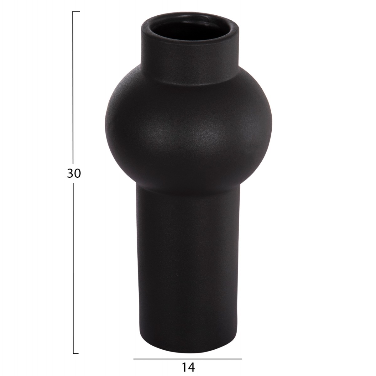 ΕΠΙΤΡΑΠΕΖΙΟ ΚΕΡΑΜΙΚΟ ΔΙΑΚΟΣΜΗΤΙΚΟ SCEPTER HM4605.02 ΜΑΥΡΟ ΜΑΤ Φ15x30Υ εκ.