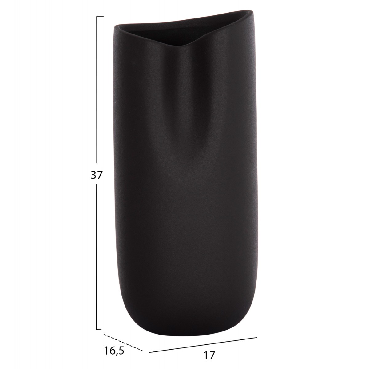 ΕΠΙΤΡΑΠΕΖΙΟ ΚΕΡΑΜΙΚΟ ΔΙΑΚΟΣΜΗΤΙΚΟ GLAΖΕ HM4606.02 ΜΑΥΡΟ ΜΑΤ 17x16,5x37Υεκ