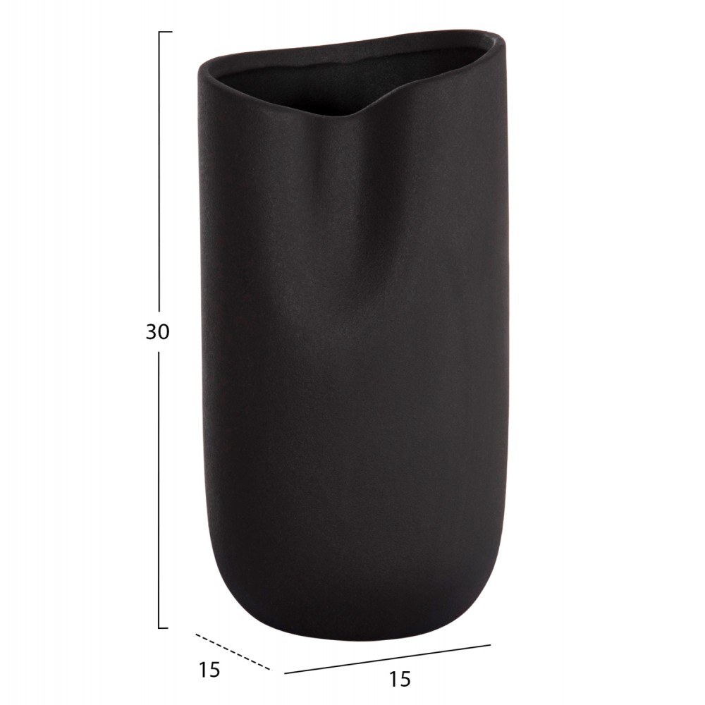 ΕΠΙΤΡΑΠΕΖΙΟ ΚΕΡΑΜΙΚΟ ΔΙΑΚΟΣΜΗΤΙΚΟ GLAΖΕ HM4607.02 ΜΑΥΡΟ ΜΑΤ 15x15x30Υεκ