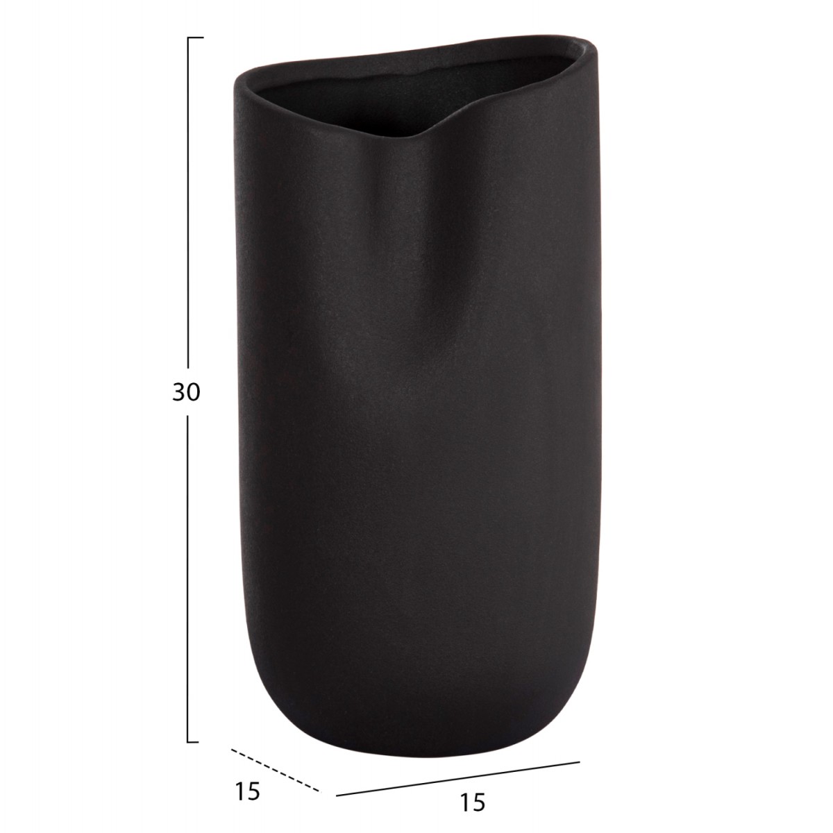 ΕΠΙΤΡΑΠΕΖΙΟ ΚΕΡΑΜΙΚΟ ΔΙΑΚΟΣΜΗΤΙΚΟ GLAΖΕ HM4607.02 ΜΑΥΡΟ ΜΑΤ 15x15x30Υεκ