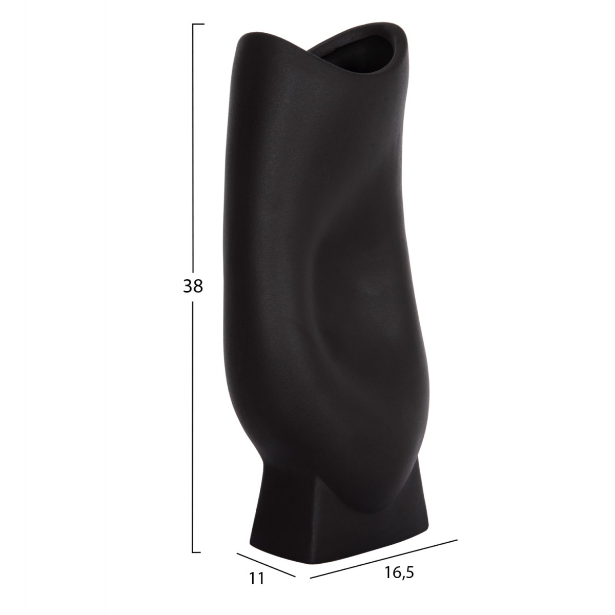 ΕΠΙΤΡΑΠΕΖΙΟ ΚΕΡΑΜΙΚΟ ΔΙΑΚΟΣΜΗΤΙΚΟ ΣΕΙΡΑ GLAΖΕ HM4609.02 ΜΑΥΡΟ ΜΑΤ 16.5x11x38Υεκ