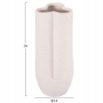 ΕΠΙΤΡΑΠΕΖΙΟ ΚΕΡΑΜΙΚΟ ΔΙΑΚΟΣΜΗΤΙΚΟ GLAΖΕ HM4611.01 ΚΡΥΣΤΑΛΛΙΚΟ ΥΠΟΛΕΥΚΟ Φ14x34Υεκ