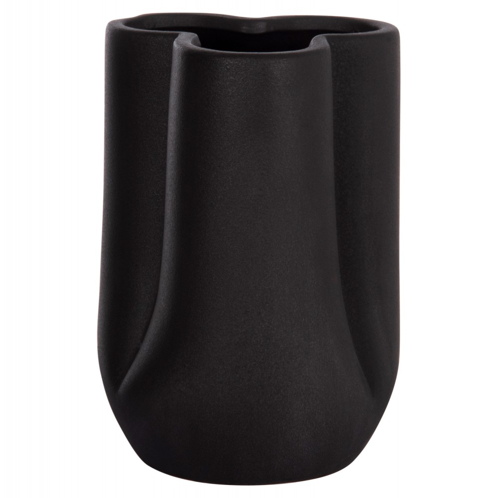 ΕΠΙΤΡΑΠΕΖΙΟ ΚΕΡΑΜΙΚΟ ΔΙΑΚΟΣΜΗΤΙΚΟ GLAΖΕ HM4613.02 ΜΑΥΡΟ ΜΑΤ Φ16x22Υεκ