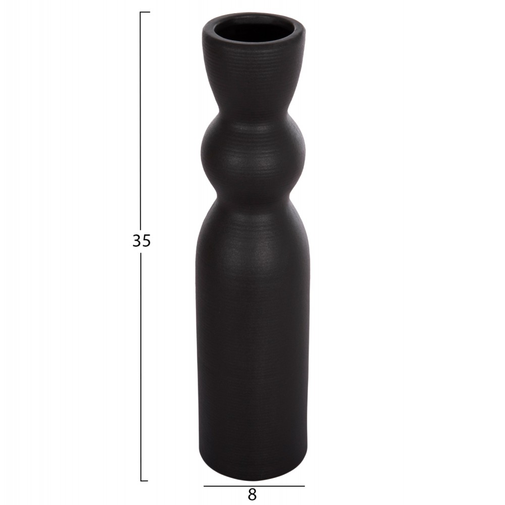 ΕΠΙΤΡΑΠΕΖΙΟ ΚΕΡΑΜΙΚΟ ΔΙΑΚΟΣΜΗΤΙΚΟ SCEPTER HM4614.02 ΜΑΥΡΟ ΜΑΤ Φ8x35Υ εκ.