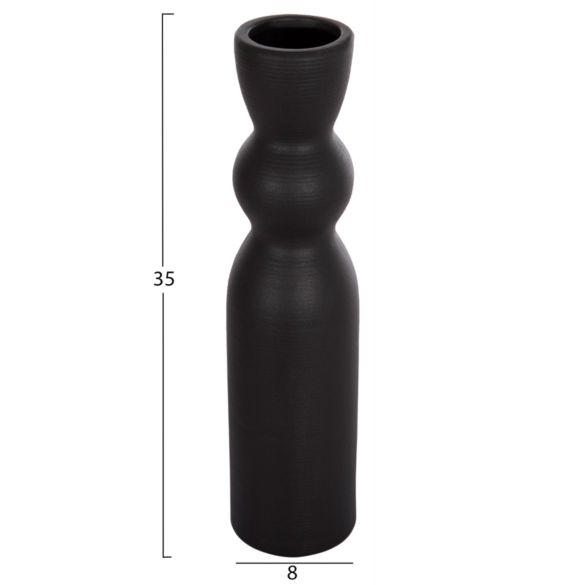 ΕΠΙΤΡΑΠΕΖΙΟ ΚΕΡΑΜΙΚΟ ΔΙΑΚΟΣΜΗΤΙΚΟ SCEPTER HM4614.02 ΜΑΥΡΟ ΜΑΤ Φ8x35Υ εκ.