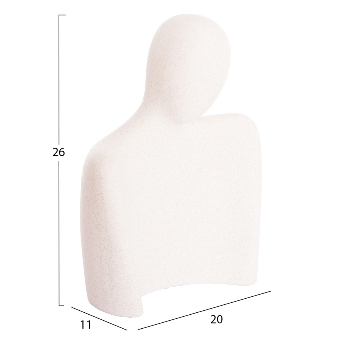 ΕΠΙΤΡΑΠΕΖΙΟ ΚΕΡΑΜΙΚΟ ΔΙΑΚΟΣΜΗΤΙΚΟ 2ΤΜΧ HUMANS HM4617 ΥΠΟΛΕΥΚΟ ΚΡΥΣΤΑΛΛΙΚΟ