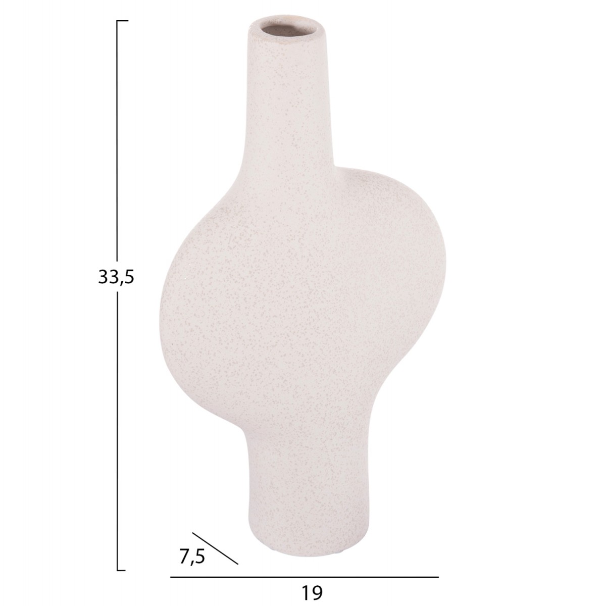 ΕΠΙΤΡΑΠΕΖΙΟ ΚΕΡΑΜΙΚΟ ΔΙΑΚΟΣΜΗΤΙΚΟ ARKEN HM4620.01 ΚΡΥΣΤΑΛΛ.ΥΠΟΛΕΥΚΟ 19x7,5x33,5Υεκ