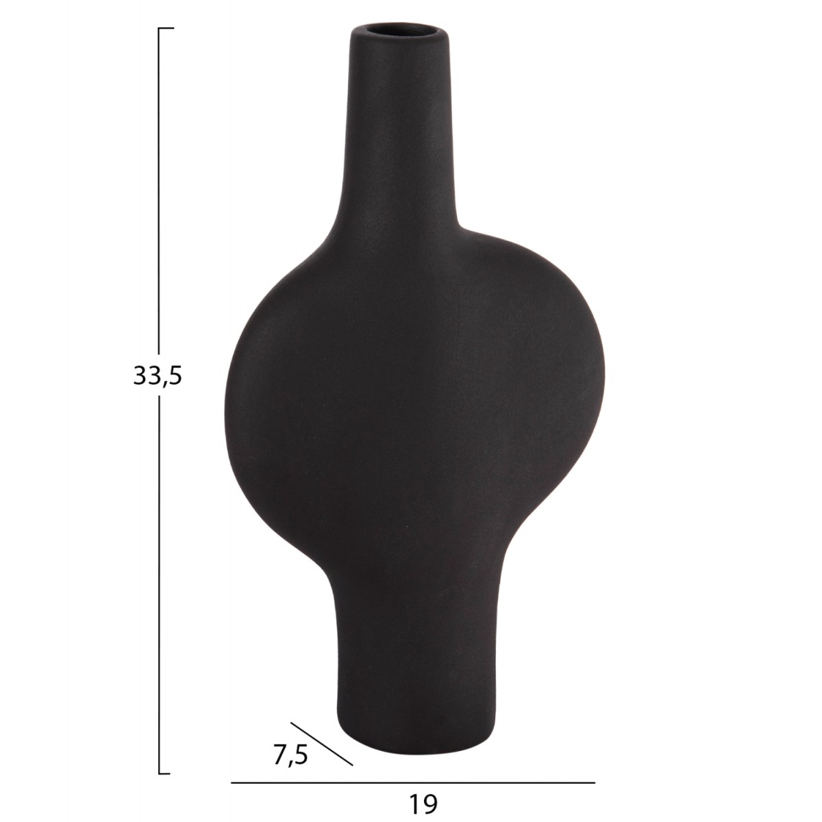 ΕΠΙΤΡΑΠΕΖΙΟ ΚΕΡΑΜΙΚΟ ΔΙΑΚΟΣΜΗΤΙΚΟ ΣΕΙΡΑ ARKEN HM4620.02 ΜΑΥΡΟ ΜΑΤ 19x7,5x33,5Υεκ