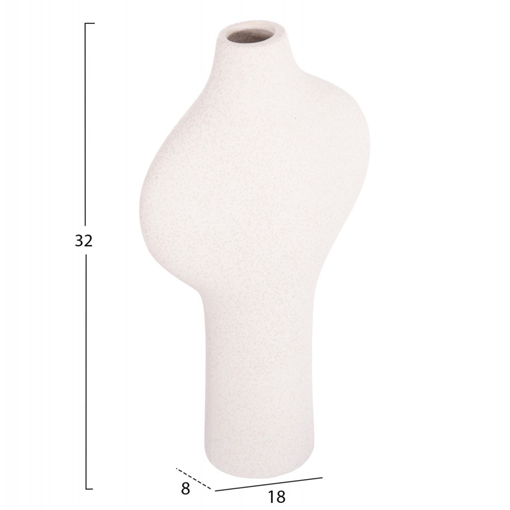 ΕΠΙΤΡΑΠΕΖΙΟ ΚΕΡΑΜΙΚΟ ΔΙΑΚΟΣΜΗΤΙΚΟ ARKEN HM4621.01 ΚΡΥΣΤΑΛΛ.ΥΠΟΛΕΥΚΟ 18x8x32Υ εκ .