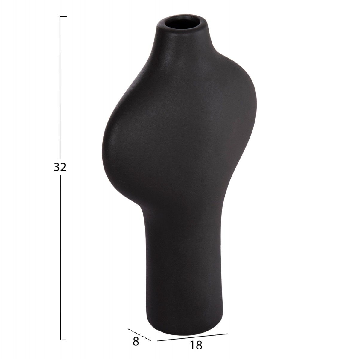 ΕΠΙΤΡΑΠΕΖΙΟ ΚΕΡΑΜΙΚΟ ΔΙΑΚΟΣΜΗΤΙΚΟ ΣΕΙΡΑ ARKEN HM4621.02 ΜΑΥΡΟ ΜΑΤ 18,5x8,5x32Υεκ