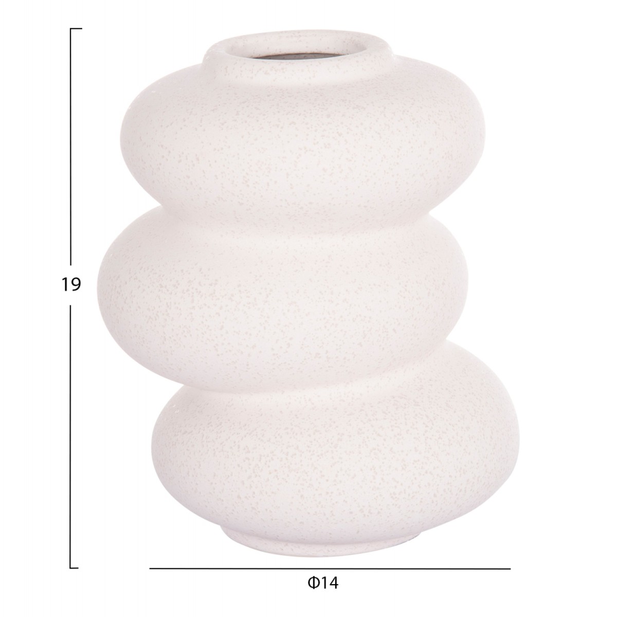 ΕΠΙΤΡΑΠΕΖΙΟ ΚΕΡΑΜΙΚΟ ΔΙΑΚΟΣΜΗΤΙΚΟ ROOK HM4628.01 ΥΠΟΛΕΥΚΟ ΚΡΥΣΤΑΛΛΙΚΟ Φ14x19Υεκ