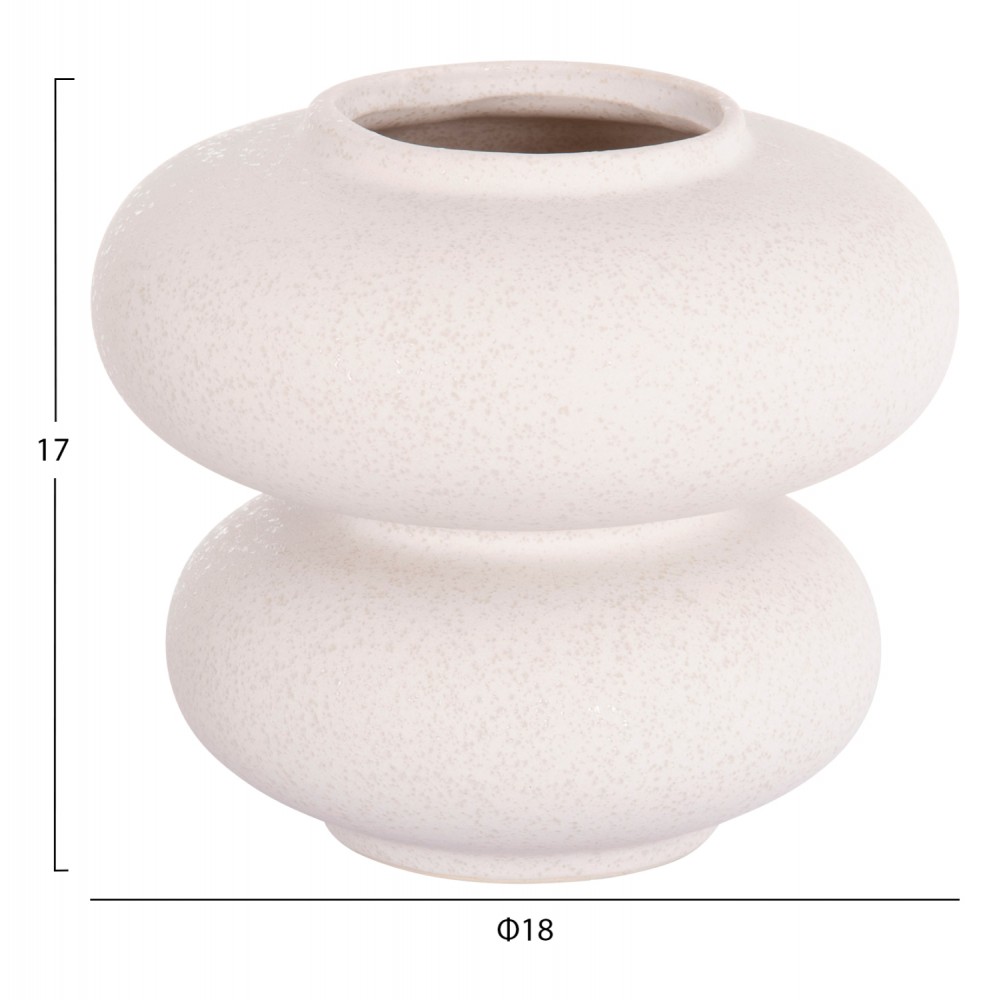 ΕΠΙΤΡΑΠΕΖΙΟ ΚΕΡΑΜΙΚΟ ΔΙΑΚΟΣΜΗΤΙΚΟ ROOK HM4629.01 ΥΠΟΛΕΥΚΟ ΚΡΥΣΤΑΛΛΙΚΟ Φ18x17Υεκ