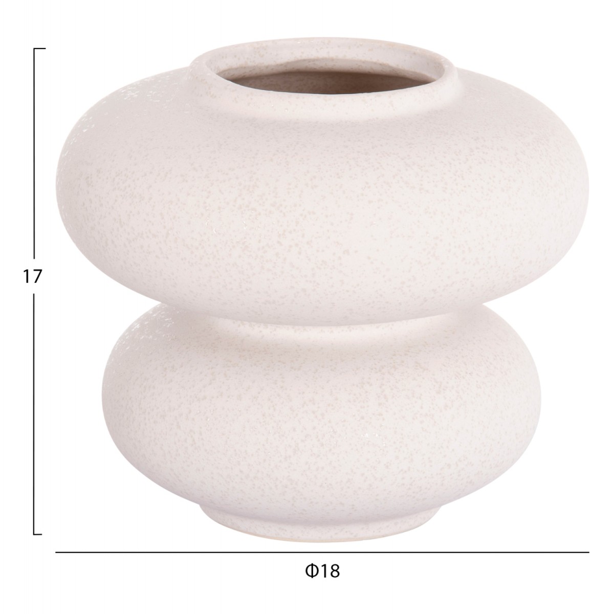 ΕΠΙΤΡΑΠΕΖΙΟ ΚΕΡΑΜΙΚΟ ΔΙΑΚΟΣΜΗΤΙΚΟ ROOK HM4629.01 ΥΠΟΛΕΥΚΟ ΚΡΥΣΤΑΛΛΙΚΟ Φ18x17Υεκ