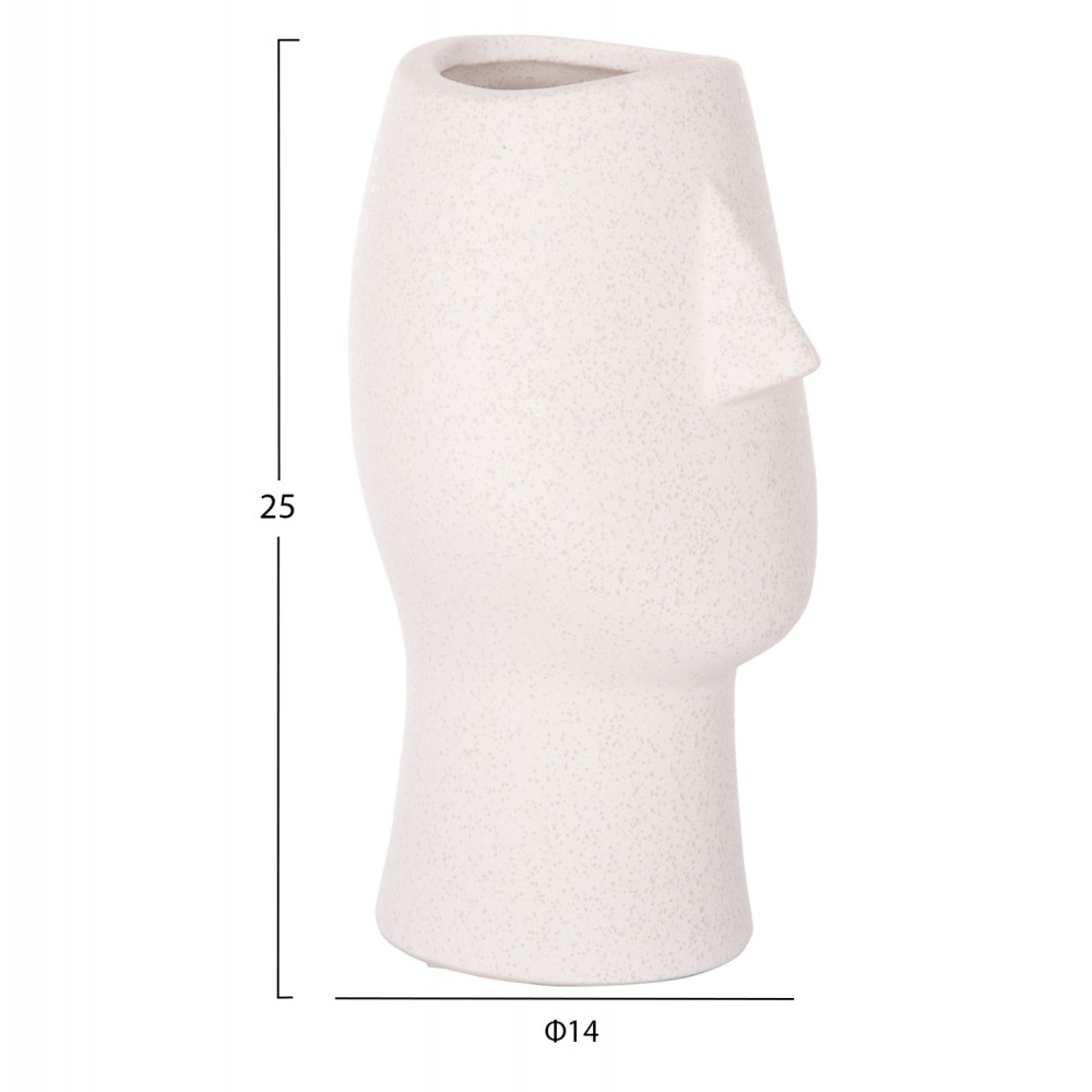 ΕΠΙΤΡΑΠΕΖΙΟ ΚΕΡΑΜΙΚΟ ΔΙΑΚΟΣΜΗΤΙΚΟ HUMANS HM4631 ΥΠΟΛΕΥΚΟ ΚΡΥΣΤΑΛΛΙΚΟ Φ14x25Υεκ